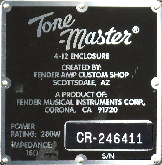 Fender Tone-Master 412 equipe de 4 HP Celestion vintage 30 avec Flightcase