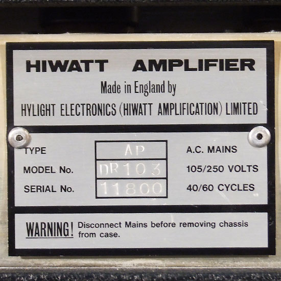 Hiwatt DR103 de 1977