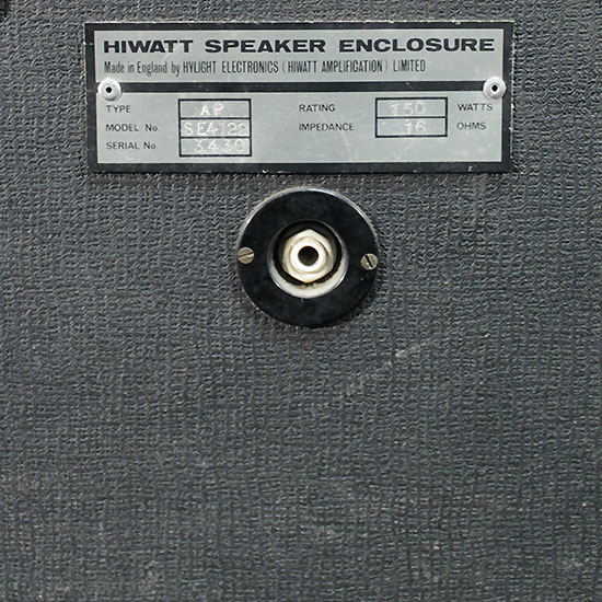 Hiwatt Custom 50 de 1972 Head DR504 Cabinet SE4122