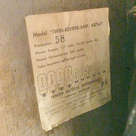 Fender Twin Reverb Amp de 1966